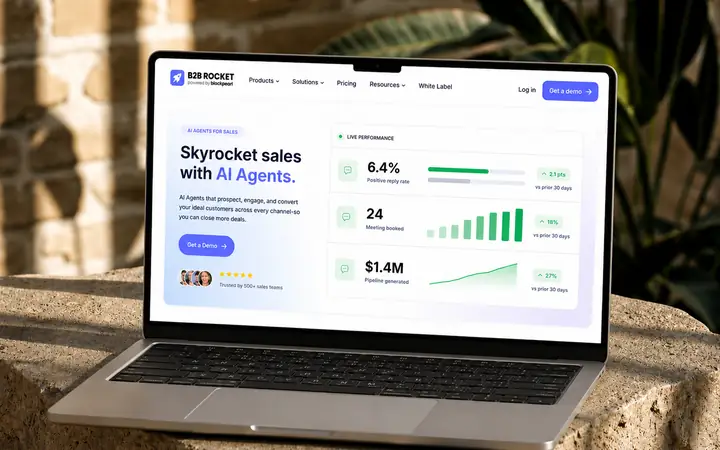 B2B Rocket AI sales-automation SaaS marketing site built in Webflow
